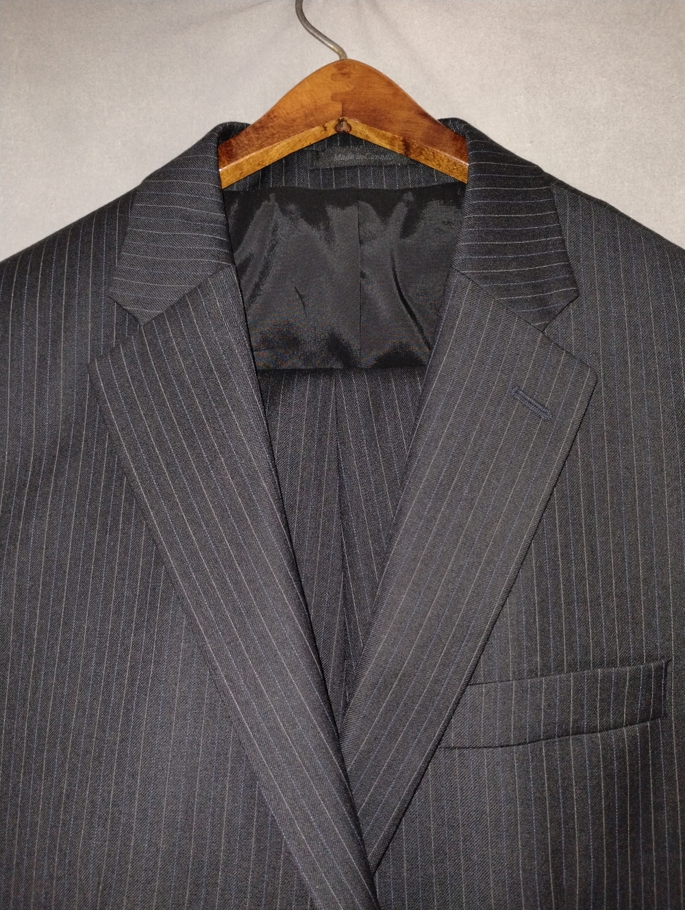 NEW Ralph Lauren Mens Pinstripe Suit 2 Piece Set Size 44L Jacket Pants
